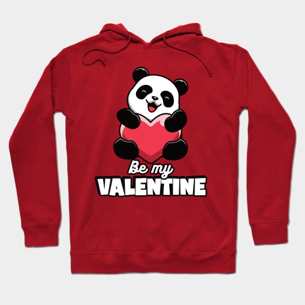 Be My Valentine Cute Panda Hoodie by DPattonPD